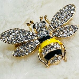 Sparkling Bee Brooch with crystal accents